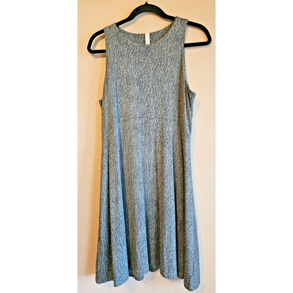 Athleta Santorini Thera Printed Dress Women Size lrg green Casual